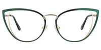 Georgia - Cat Eye Green Glasses│Vooglam Angle View