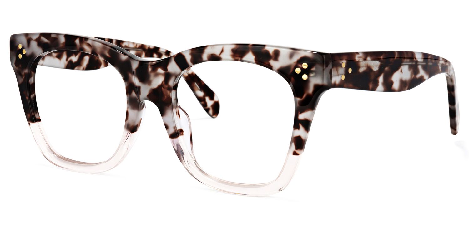 Carole - Rectangle Two-tone Tortoise Glasses | Vooglam Front View