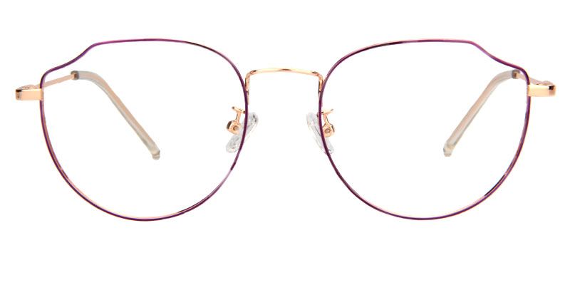 Vogue Metal Purple Cat Eyeglasses | Vooglam Optical Front View