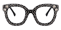 Shiny Round Black Eyeglasses  ▏Vooglam Front View