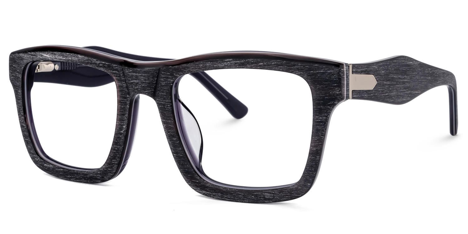 Rectangle Frosted Black Eyeglasses ▏Vooglam Eyeglasses - Front View