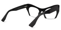 Kelly - Black Half Frame Cat eye Eyeglasses | Vooglam Side View