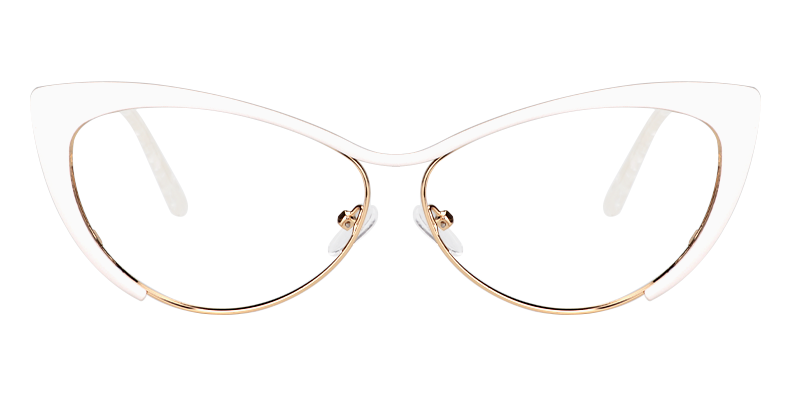 Annabelle - Cat Eye White Eyeglasses | Vooglam Angle View