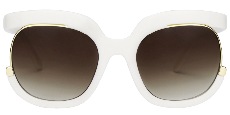 Chic Round White Sunglasses│Vooglam Sunglasses Online Angle View