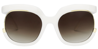 Chic Round White Sunglasses│Vooglam Sunglasses Online Angle View