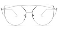 Aviator Silver Eyeglasses | Vooglam.com Angle View