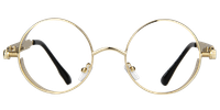 Hipster Classic Gold Round Eyeglasses  Angle View