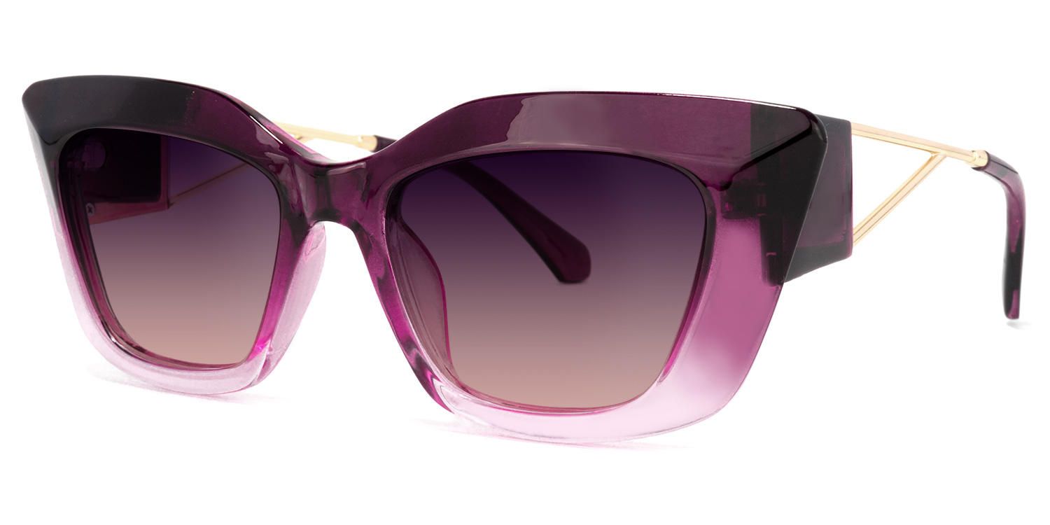 Cat Eye Purple Sunglasses | Vooglam.com Front View