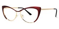 Annabelle - Cat Eye Red Eyeglasses | Vooglam Front View