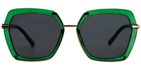 Oversized Geometric Dark/Green Sunglasses│Vooglam Sunglasses Online Angle View