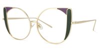 Cat Eye Dark/Green Eyeglasses | Vooglam.com Front View