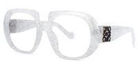 Geometric White Eyeglasses | Vooglam.com Front View
