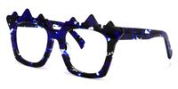 Geometric Blue/Black Eyeglasses | Vooglam.com Front View
