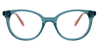 Chic Round Peacock/Green Eyeglasses│Vooglam.com Angle View