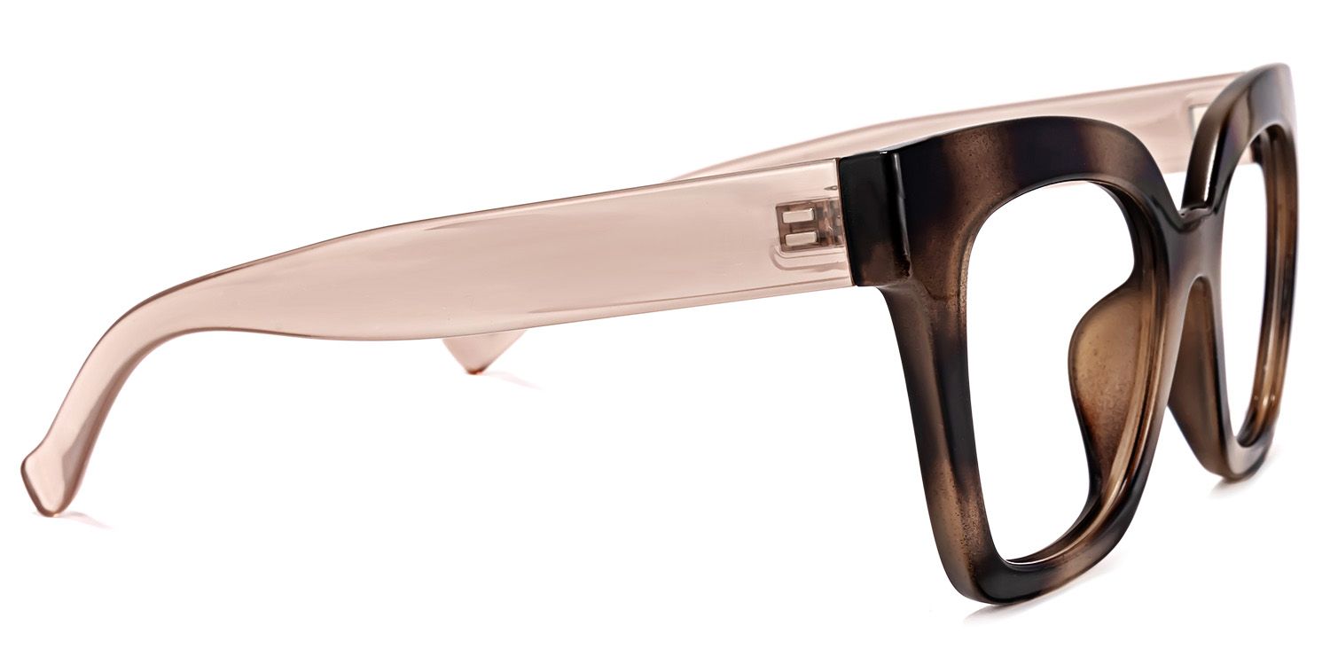 Naila - Bold Square Tortoise Pattern Eyeglasses │ Vooglam - Product View 4