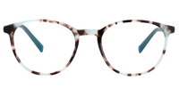 Decent Oval Blue/Pattern Eyeglasses│Vooglam Optical Glasses Front View