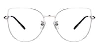 Angela Silver Cat Eye Glasses - 2