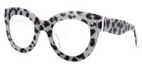 Oval Grey/Leopard Eyeglasses | Vooglam.com Front View
