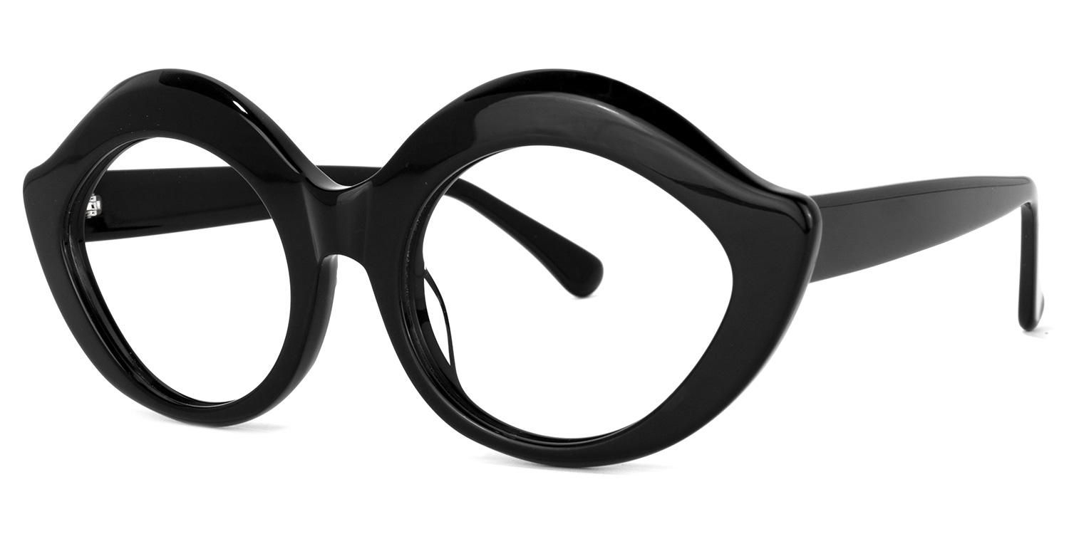 Belle - Cat Eye Black Glasses | Vooglam Front View