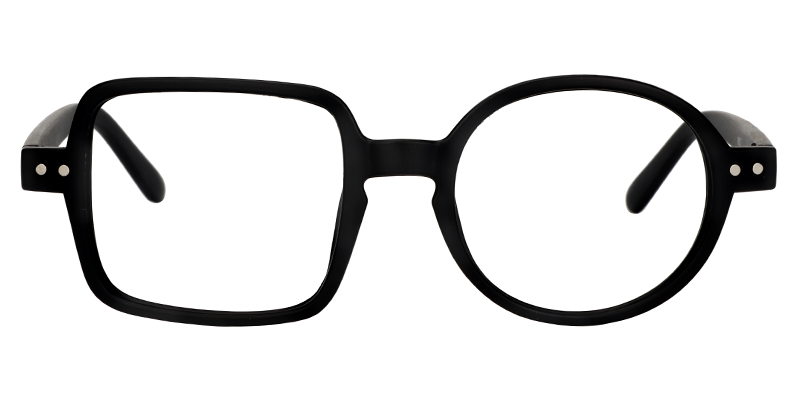 Ida - Asymmetric Black Eyeglasses - 1