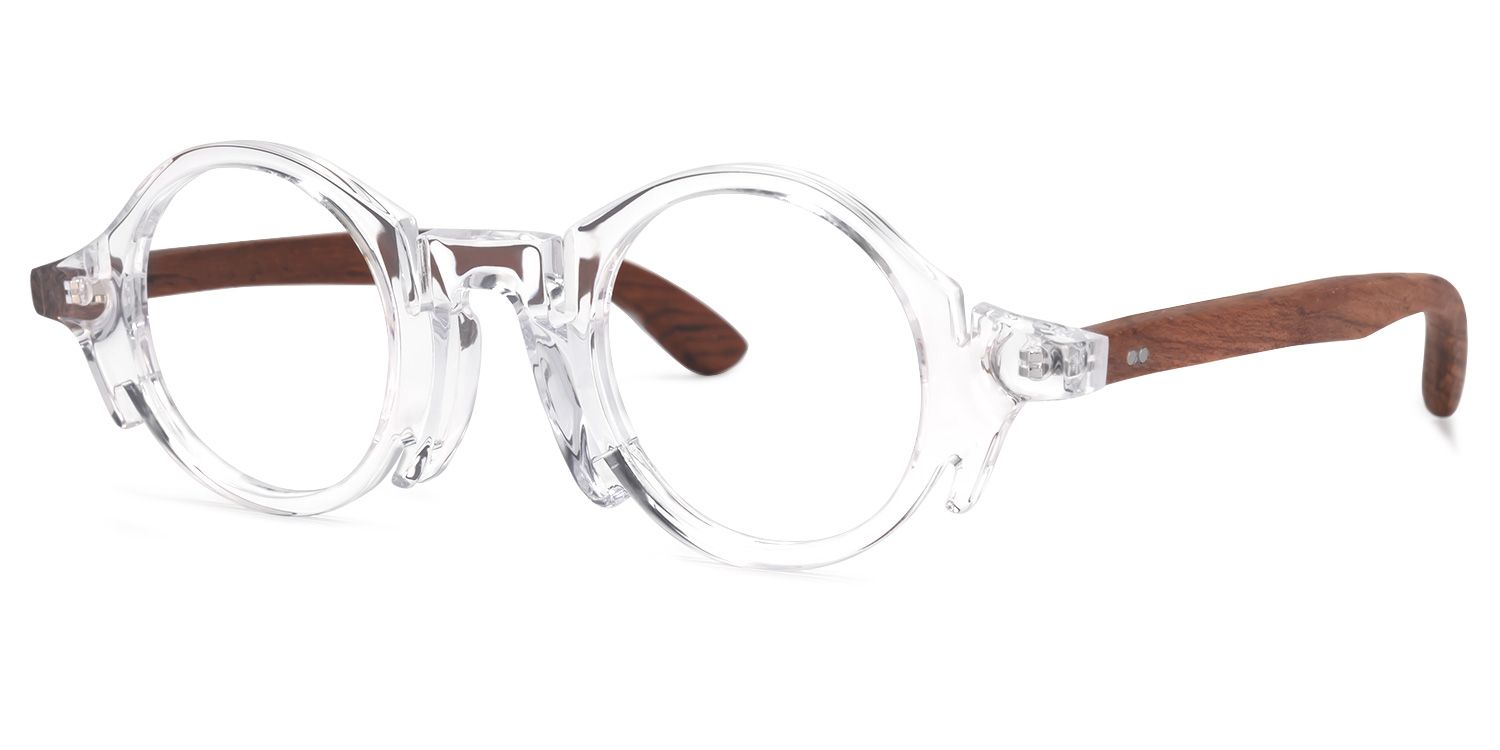 Round Crystal Eyeglasses | Vooglam.com Front View