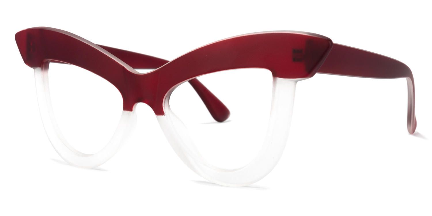 Cat Eye Wine/Red Eyeglasses | Vooglam.com Front View