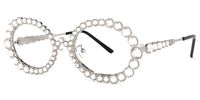 Ingra - Chic Retro-Inspired Glasses with Rhinestones | Vooglam Front View