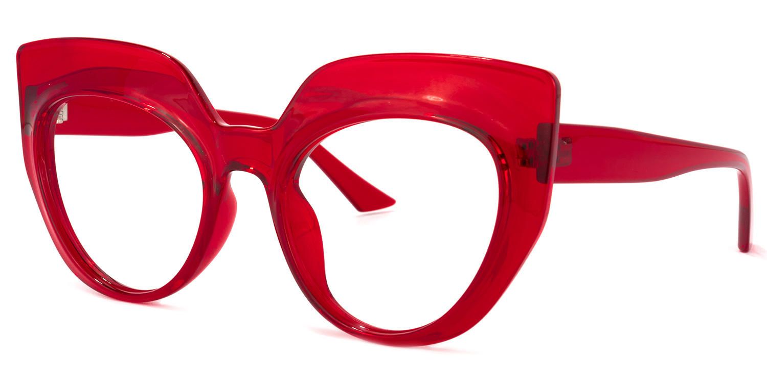 Cat Eye Red Eyeglasses | Vooglam.com Front View