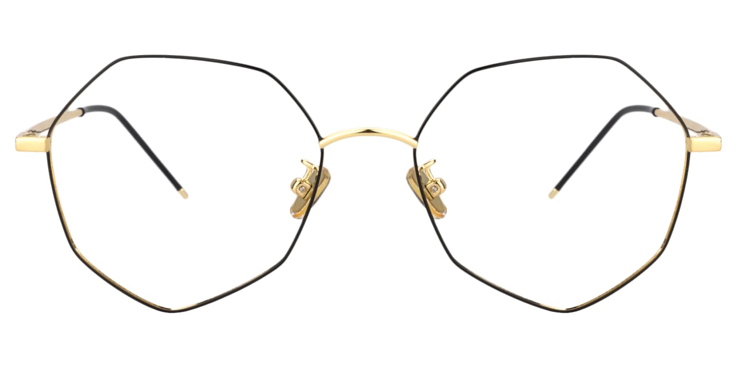 Armitage Geometric Black/Gold Eyeglasses Vooglam