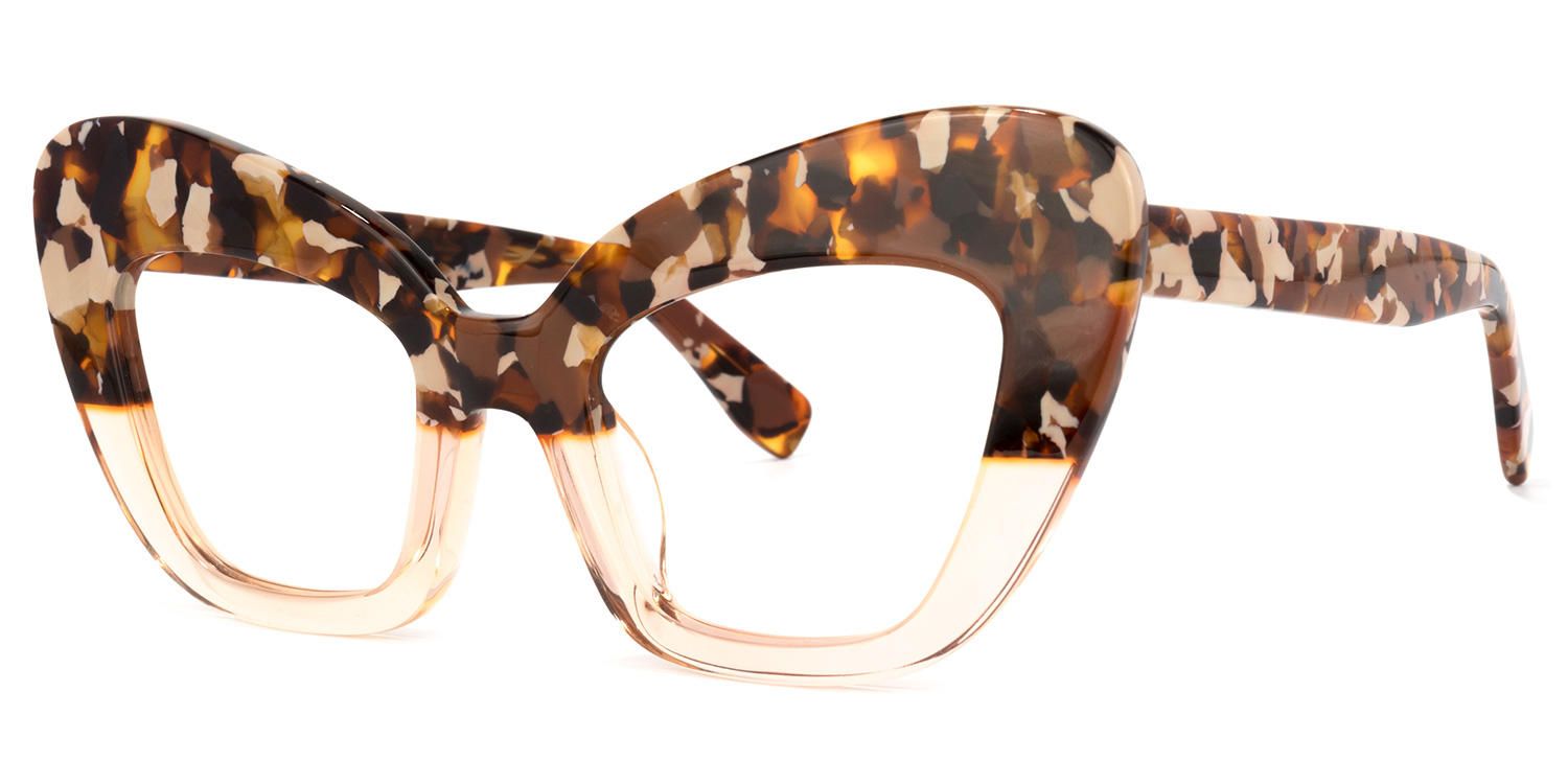 Zuzanna - Chic Tortoise Cat-Eye Designer Glasses | Vooglam Front View