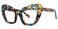 Zuzanna - Cat Eye Blue/Orange Eyeglasses | Vooglam Front View