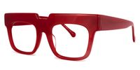 Rectangle Red Eyeglasses | Vooglam.com Front View