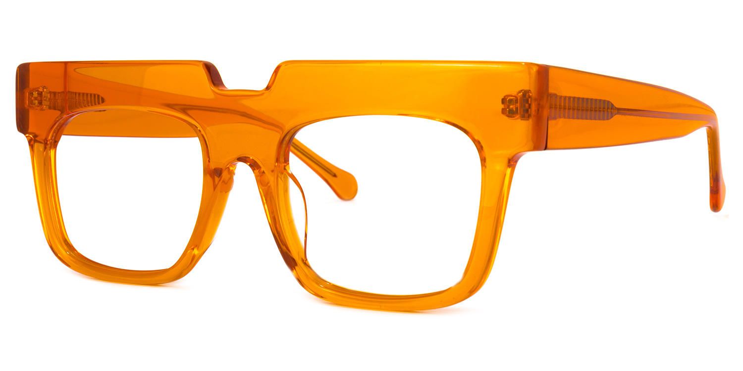 Rectangle Orange Eyeglasses | Vooglam.com Front View
