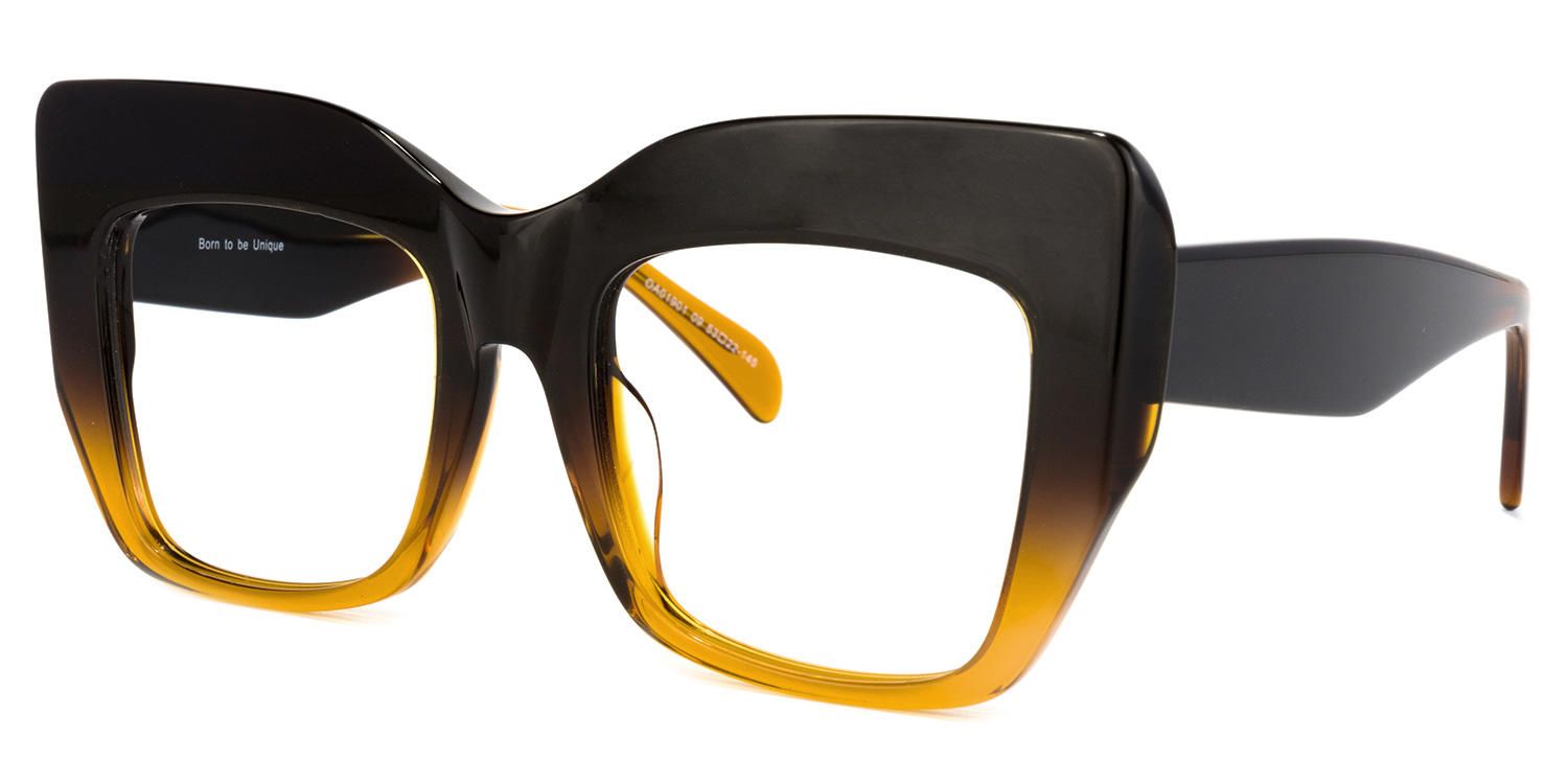 Square Brown Eyeglasses | Vooglam.com Front View