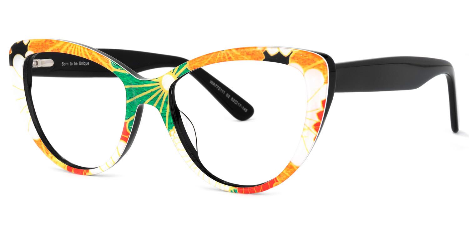 Cat Eye Black Eyeglasses by Vooglam.com - Front View