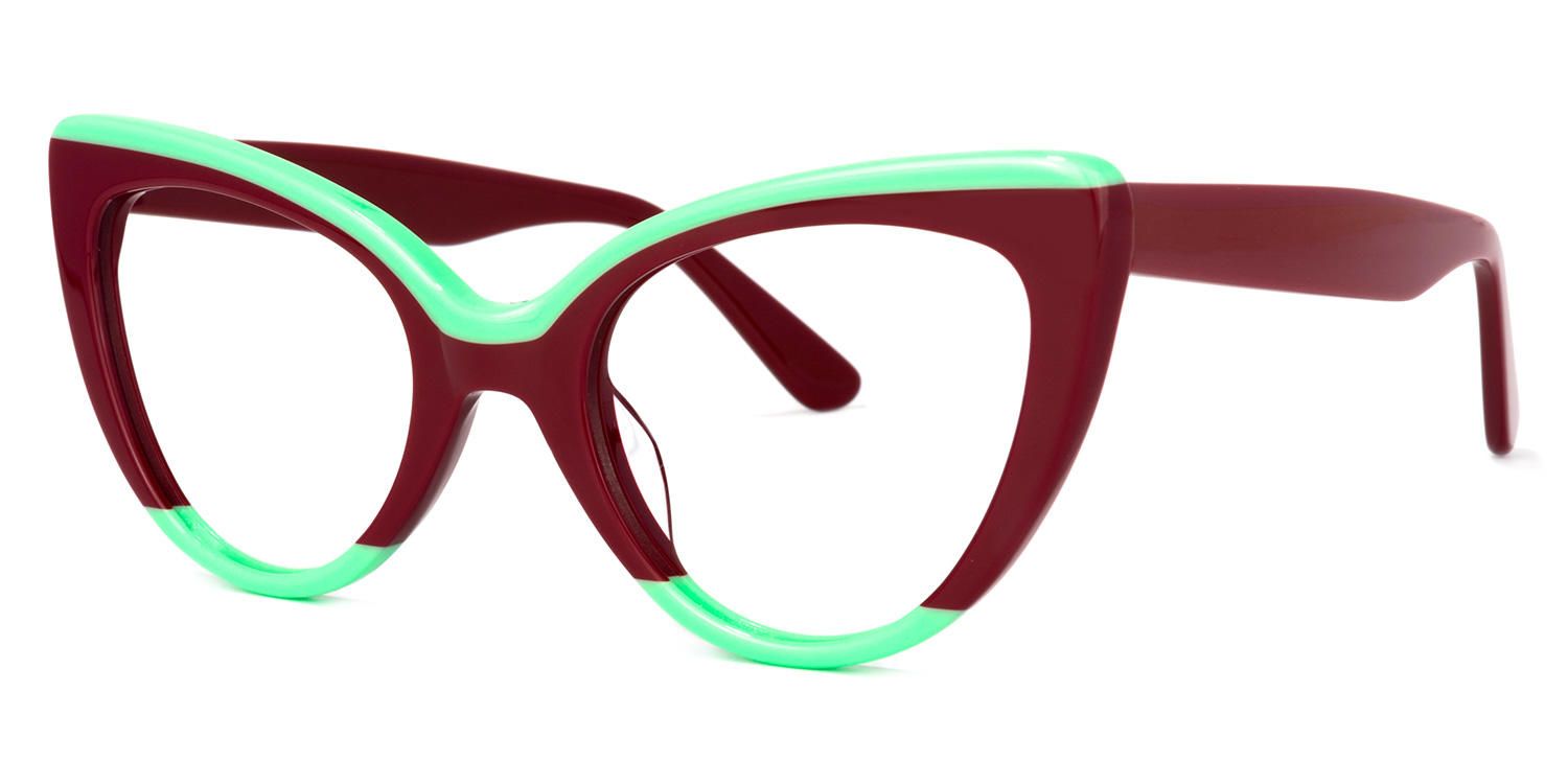 Cat Eye Wine/Red Eyeglasses | Vooglam.com Front View