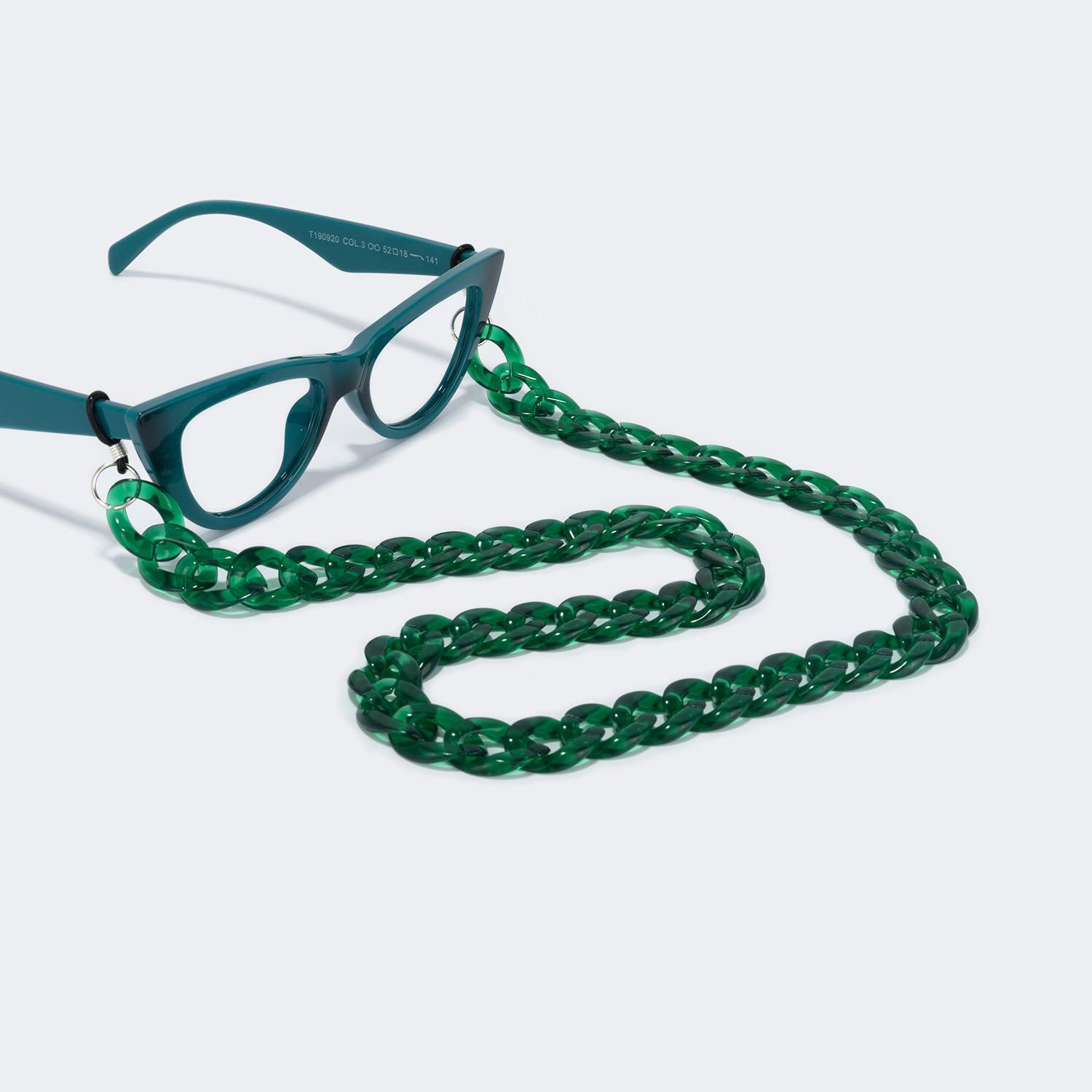 Twist Link Green Glasses Chains | Vooglam.com Angle View