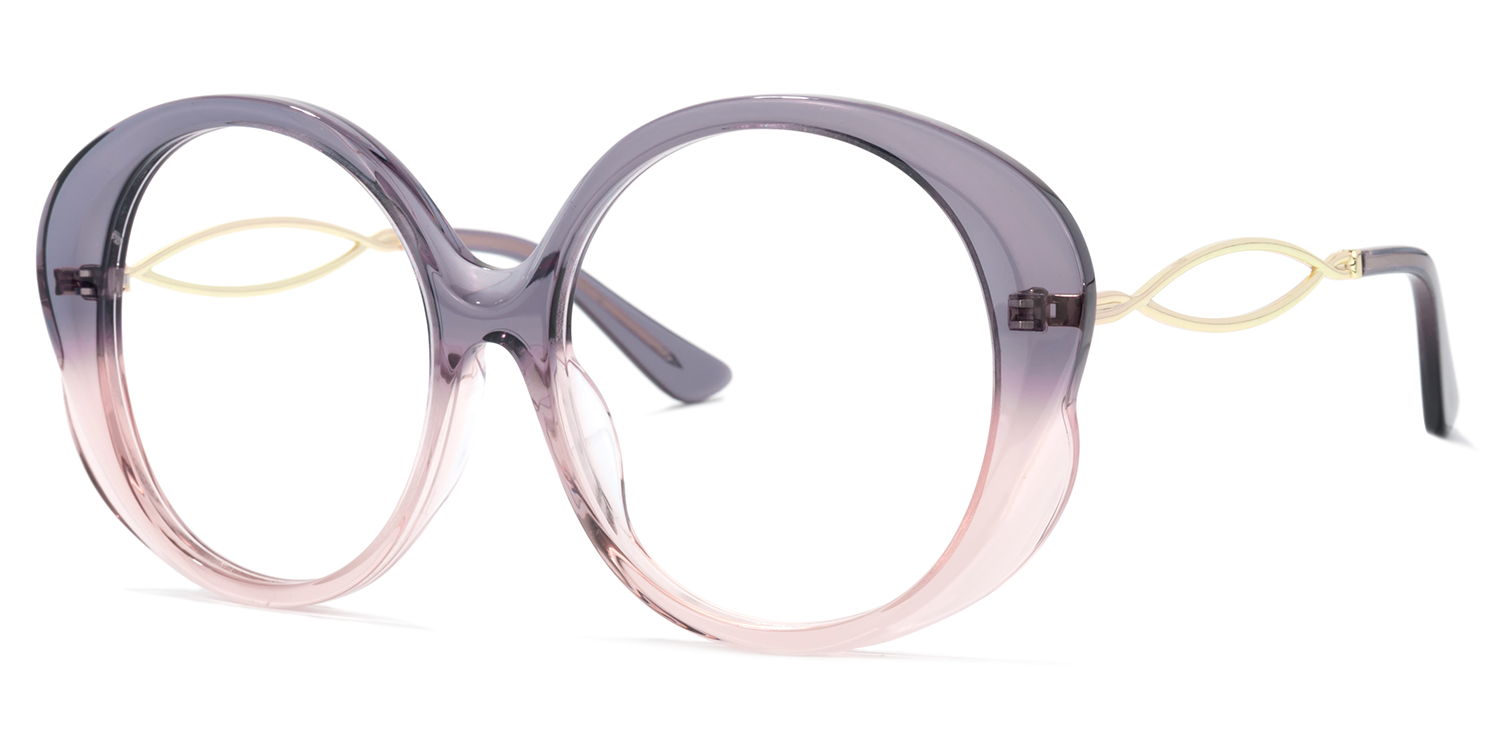 Oval Purple Eyeglasses│Vooglam Optical Glasses Front View