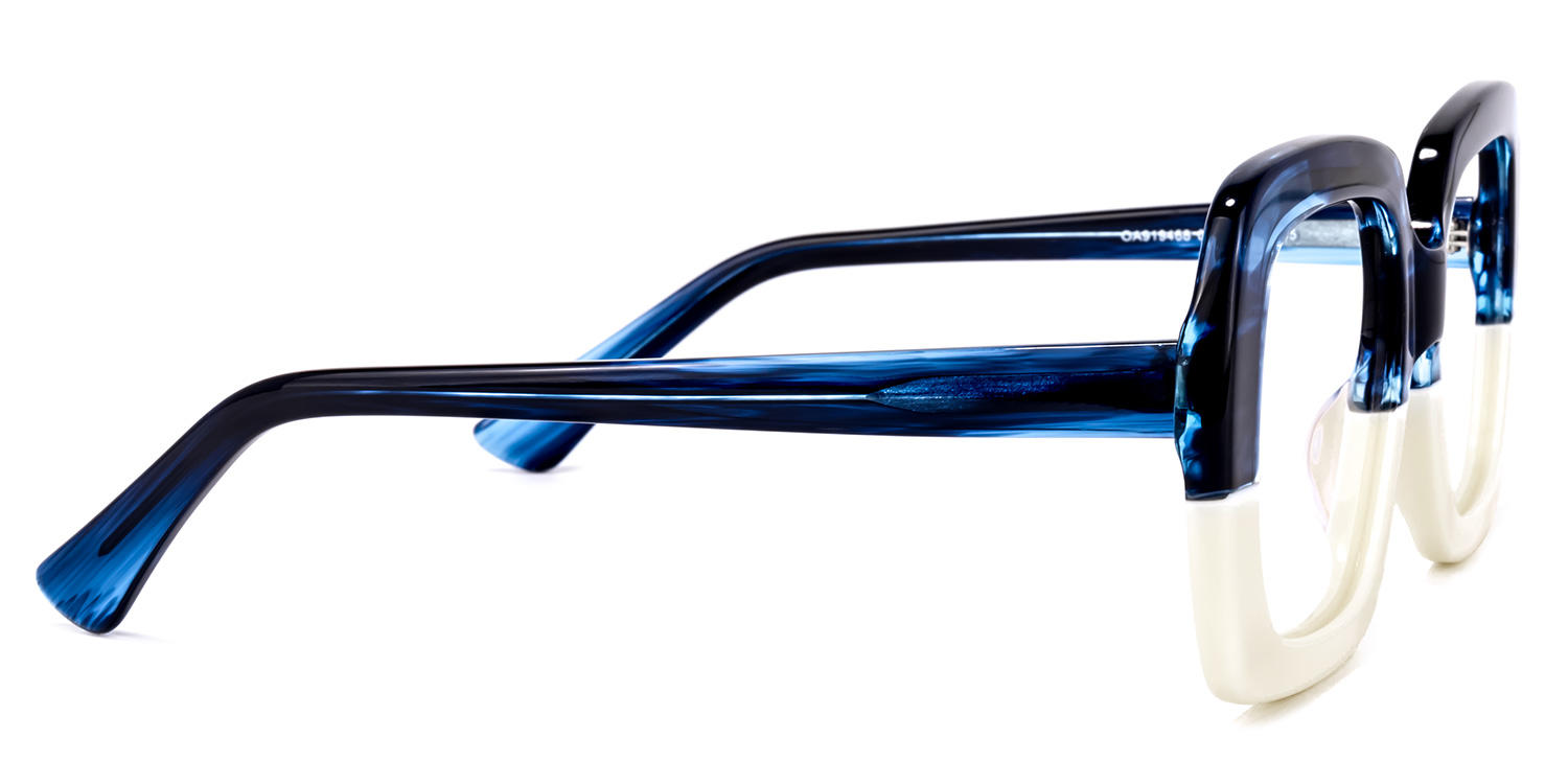 Clifford - Square Blue/White Eyeglasses - 7