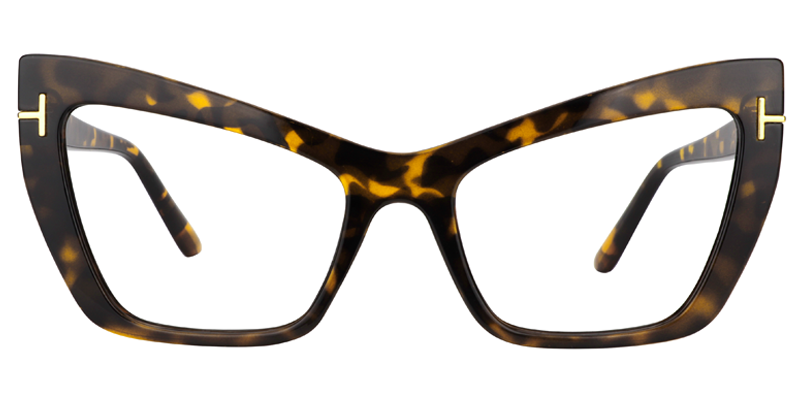 Cat Eye Gold/Tortoise Eyeglasses ▏Vooglam Optical Eyeglasses Front View