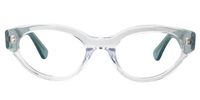 Oval Crystal Eyeglasses | Vooglam.com Angle View