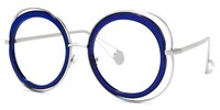 Janine - Round Blue Eyeglasses - 2