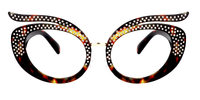 Christine - Bold Tortoise Shell Glasses with Rhinestone | Vooglam Angle View