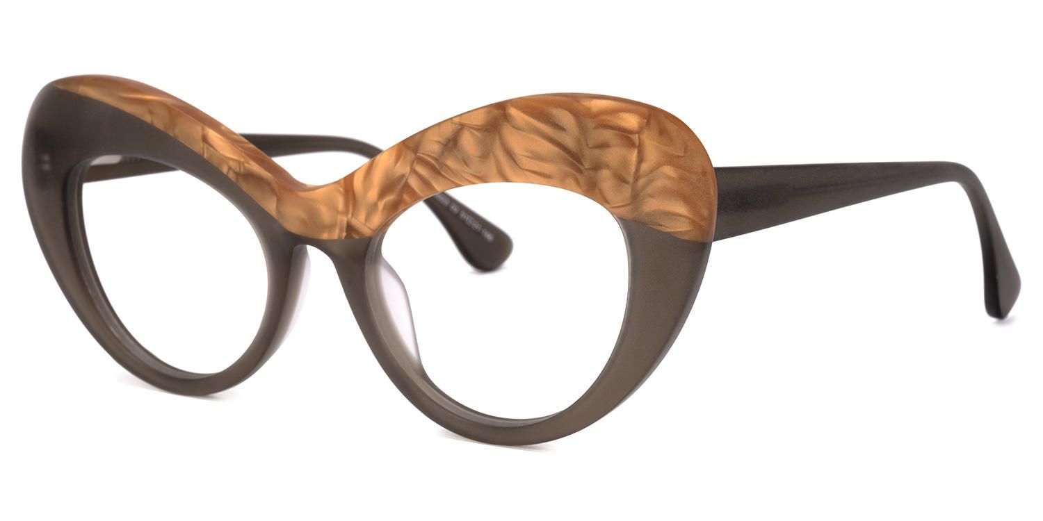 Lolade - Cat Eye Coffee Eyeglasses | Vooglam Front View