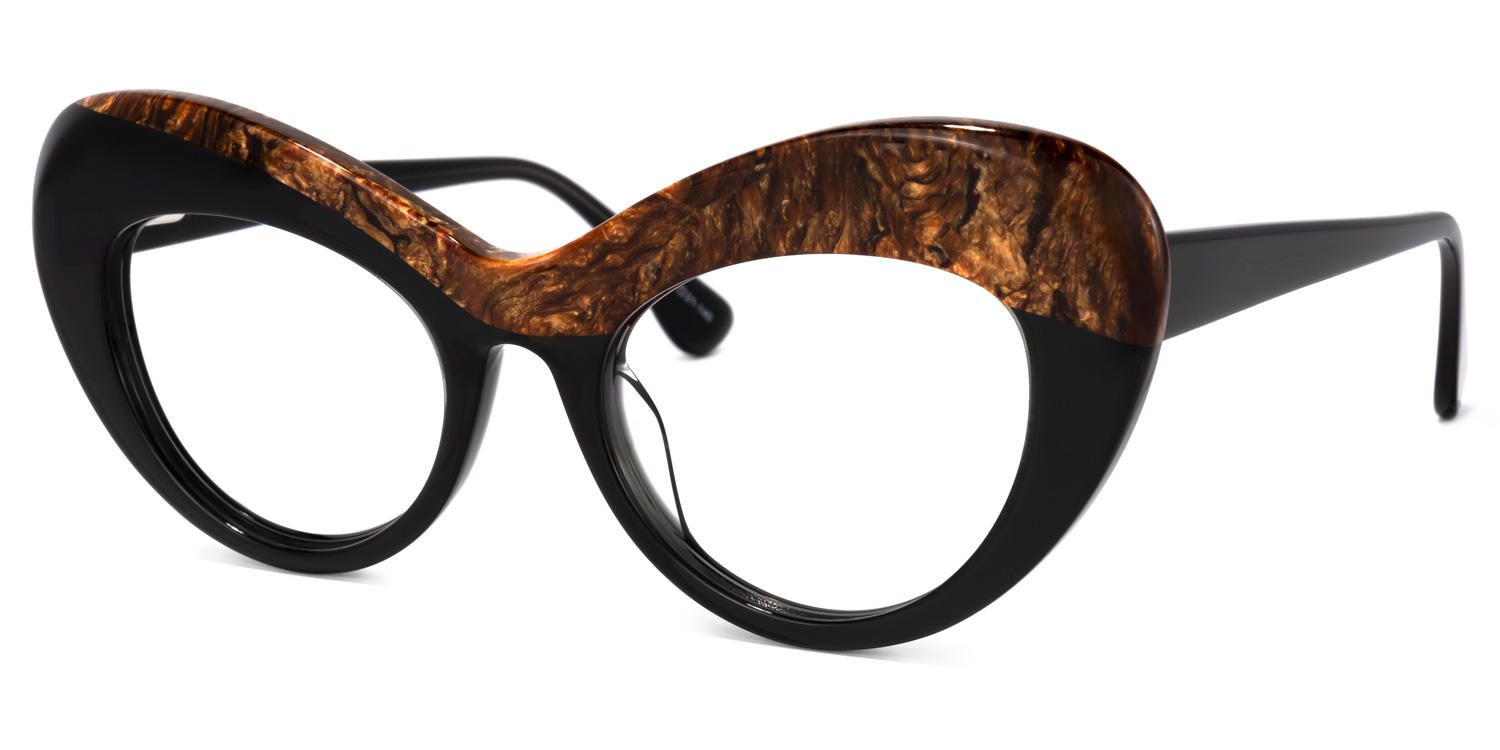 Lolade - Cat Eye Dark/Grey Eyeglasses | Vooglam Front View