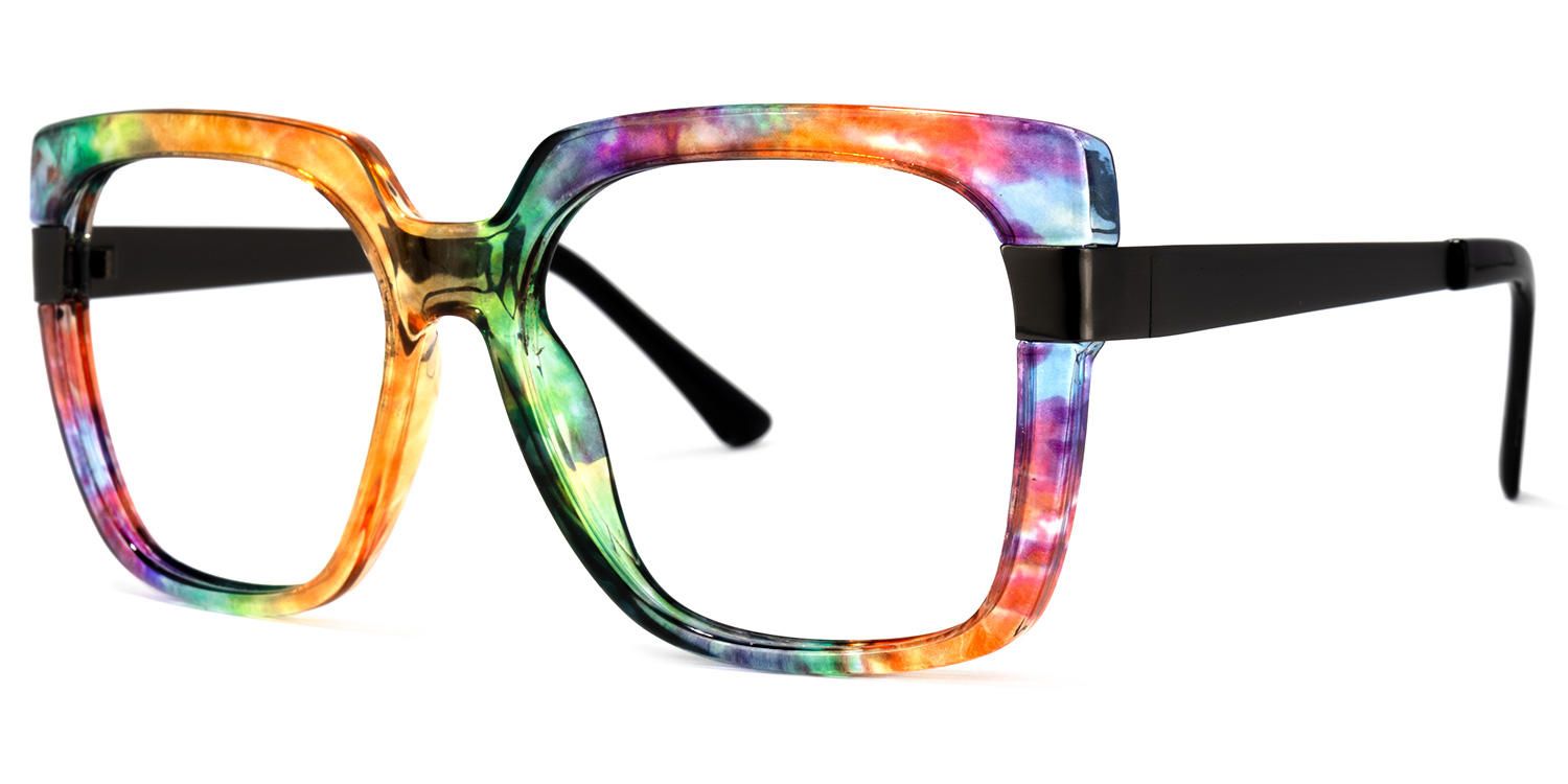 Ayomide - Square Multicolor Eyeglasses | Vooglam Front View