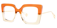 Square Orange Eyeglasses | Vooglam.com Front View