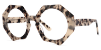 Ainslie - Hexagonal Geometric Tortoise Artistic Eyeglasses | Vooglam Front View
