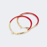 Large Hoop Pierced Earrings | Vooglam.com Angle View