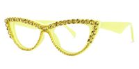 Cute Yellow Cat Eye Glasses Front View
